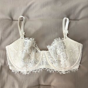 Eyelash Lace Underwire Balconette Bra - Cream/White by Victoria’s Secret Bridal